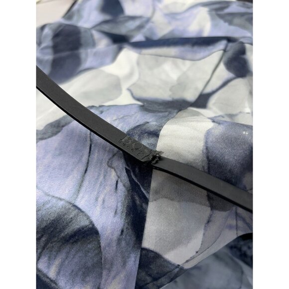 Hugo Boss Dinoma Sheath Dress 4 Blue Gray Watercolor Floral Sleeveless Cotton - Picture 6 of 15